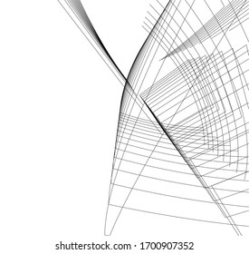 Concept modern architecture 3d illustration