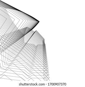 Concept modern architecture 3d illustration