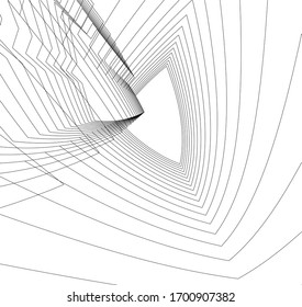Concept modern architecture 3d illustration