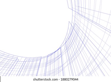 Concepto de construcción de arquitectura moderna vector 3d ilustración