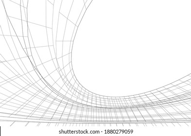 Concept of modern architecture building vector 3d illustration