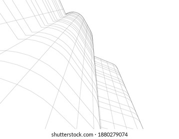 Concept of modern architecture building vector 3d illustration