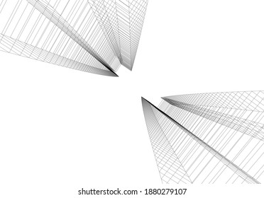 Concepto de construcción de arquitectura moderna vector 3d ilustración