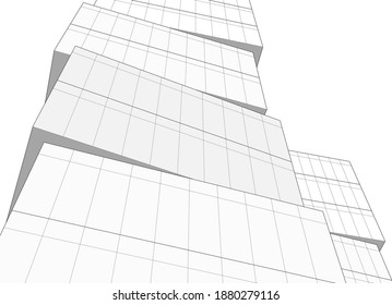 Concept of modern architecture building vector 3d illustration