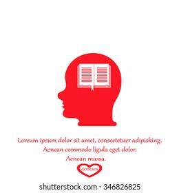The concept of modern education. Infographic Template with profile head and book