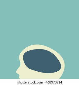 The concept of modern education. Template with silhouette of the child head.