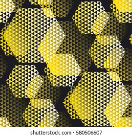 concept modern geometry pattern with yellow and black color. geometric seamless pattern in digital style for wrapping paper, fabric, background