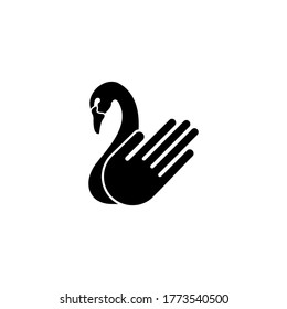 el concepto de logotipo de cisne moderno