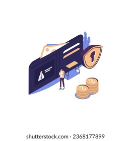 concept of money protection, financial saving insurance, safe business economy vector