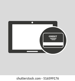 concept money tablet digital graphic vector illustration eps 10