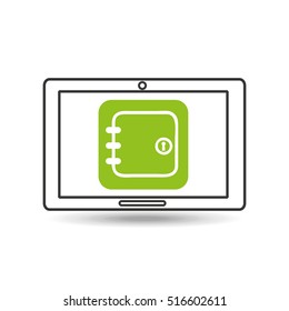 concept money tablet digital graphic vector illustration eps 10