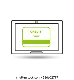 concept money tablet digital graphic vector illustration eps 10