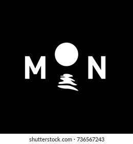 Concept of a moon inspired cover or logo template. Vector illustration