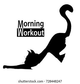 Concept of morning exercises. Negative space illustration