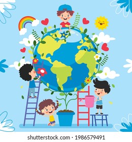 Concept Of Mother Earth Day