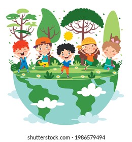 Concept Of Mother Earth Day
