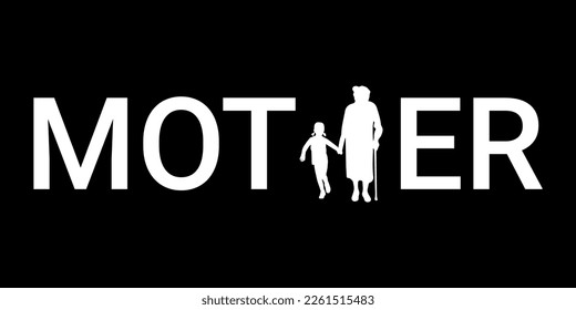 concept mothers day silhouette grandmother eps vector