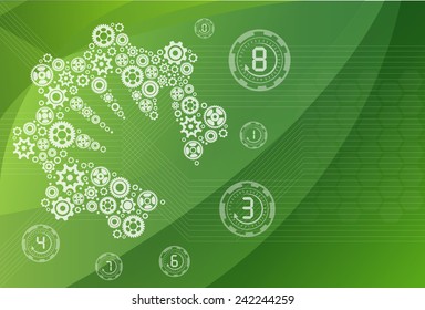 the concept of motion. Human hand starts the mechanism