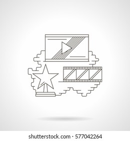 Concept movie rating. Detailed flat line style icon