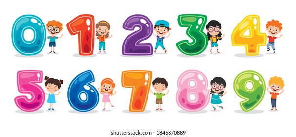 Concept Of Multi Colored Numbers