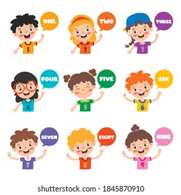 Concept Of Multi Colored Numbers