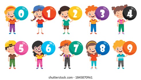 Concept Of Multi Colored Numbers