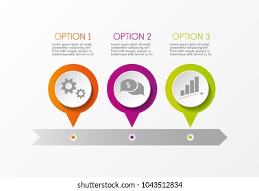 Concept of multicolored infograph with options. Vector.