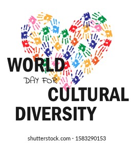 The concept of multicultural integration. Multi-colored hands are united in a single heart. Vector.