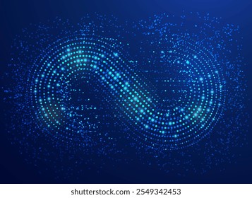 concept of multiverse or big data, graphic of dotted infinity sign in futuristic style