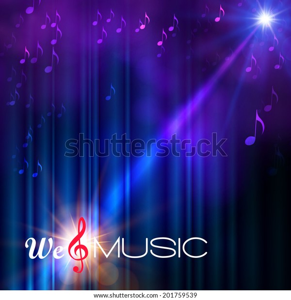 Concept Music Spotlight Background Vector Illustration Stock Vector ...