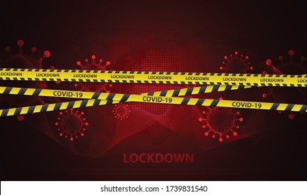 Concept of national lockdown due to coronavirus. announce movement control order emergency state restrictions to combat the spread of the virus. vector design.