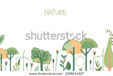 The concept of nature conservation and ecology. Nature as a source of energy for man. Planet earth in the hands of man. Green planet, earth day. Suitable for social posters, cards, logos, banner