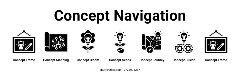 Conceito Navegação web banner ícone vetor ilustração conceito para negócios.