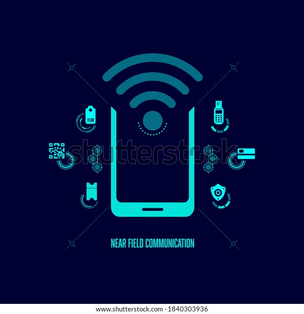 Concept Near Field Communication Nfc Wifi Stock Vector (Royalty Free