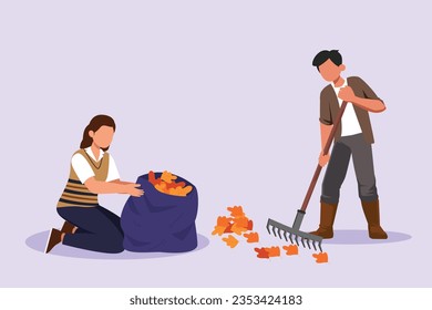 Concept of Neighbors sharing things and helping each other. Colored flat vector illustration isolated. 