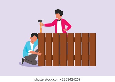 Concept of Neighbors sharing things and helping each other. Colored flat vector illustration isolated. 