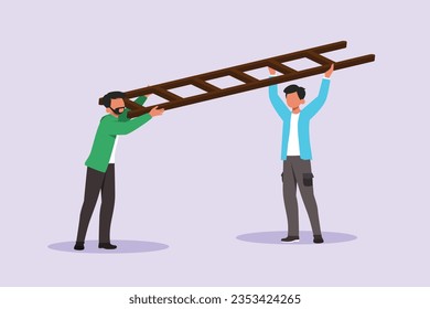 Concept of Neighbors sharing things and helping each other. Colored flat vector illustration isolated. 
