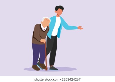 Concept of Neighbors sharing things and helping each other. Colored flat vector illustration isolated. 