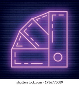 Concept neon design color palette icon renovation house, paint the house solution flat line vector illustration, isolated on dark brickwork. Choice building shade scheme.