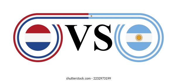 el concepto de los países bajos frente a la argentina. ilustración vectorial aislada en fondo blanco
