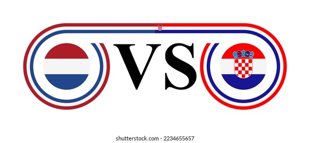 das Konzept von Netherland vs. Kroatia. Vektorgrafik einzeln auf weißem Hintergrund