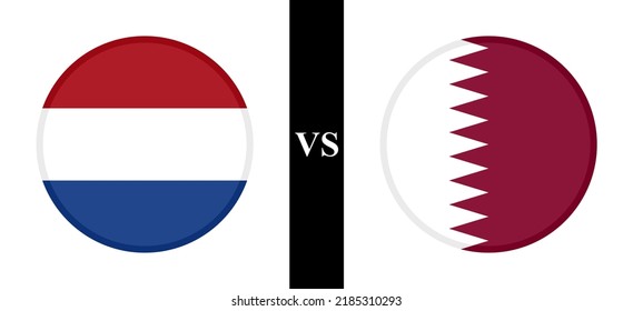 the concept of netherlands vs qatar. flags of holland and qatari. vector illustration