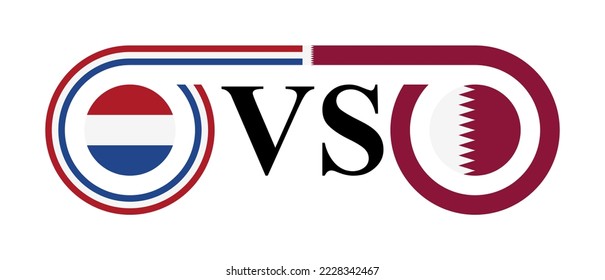 the concept of netherlands vs qatar. vector illustration