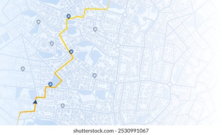 Concept a network of charging station across city. Public stations available along route. Flexible charging solutions for electric vehicles. Select the most convenient route. Vector illustration