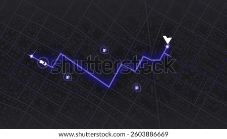 Concept a network of charging station across city. Public stations available along route. Flexible charging solutions for vehicles. Select the most convenient route. Isometric vector illustration