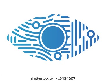 Concept Network and Cyber Security in fingerprint style, flat design vector illustration, for graphic and web design