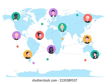 Concept Network Globalization Social Media Icons Stock Vector (Royalty ...