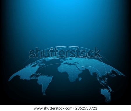 Concept network of money transfers and currency exchanges between countries of the world