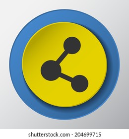 concept network paper icon with shadow. Vector illustrations.