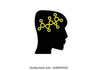Concept of networking brain. Vector icon